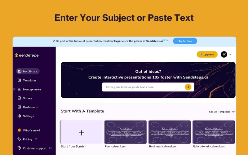Sendsteps.ai screenshot 2