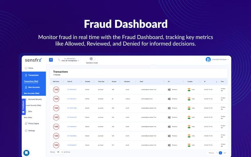 Sensfrx screenshot 2
