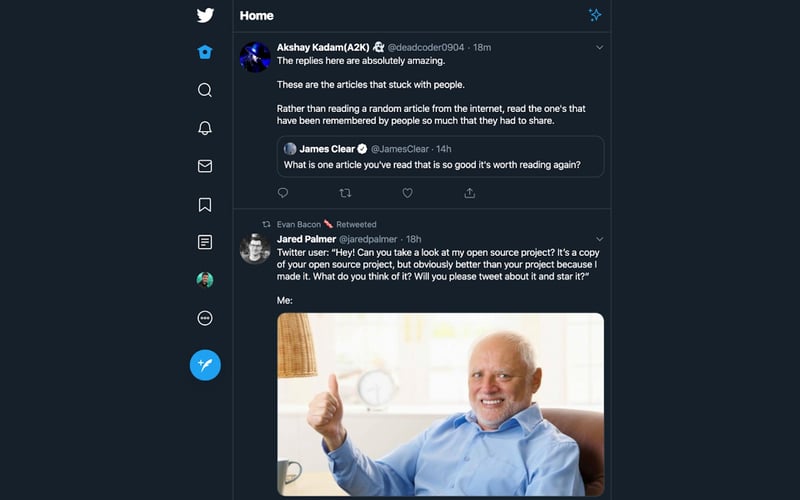 Simplified Twitter screenshot 1