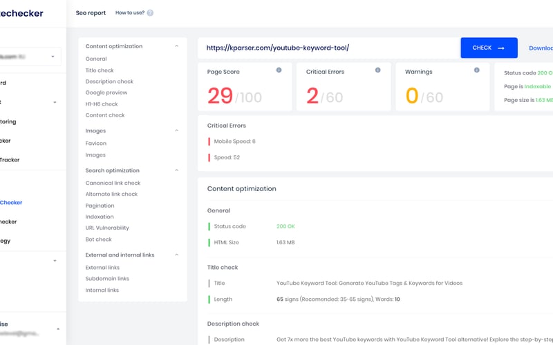 Sitechecker screenshot 1