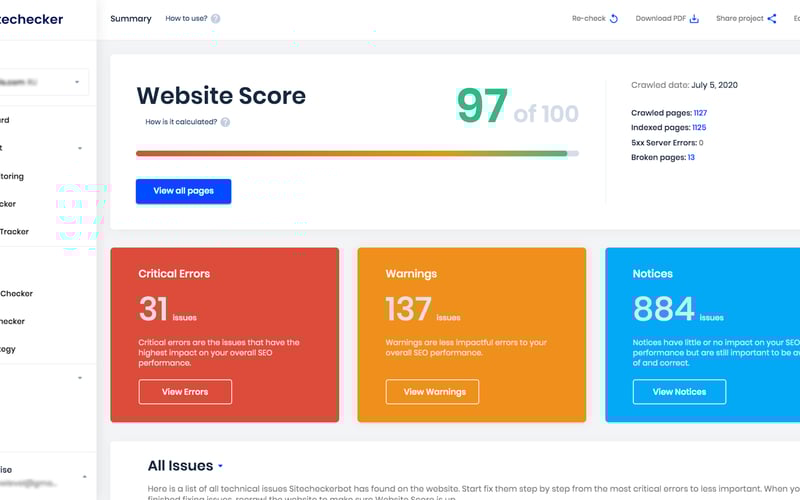 Sitechecker screenshot 2