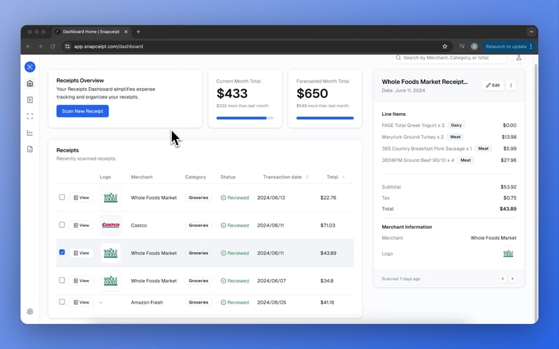 Snapceipt screenshot 1