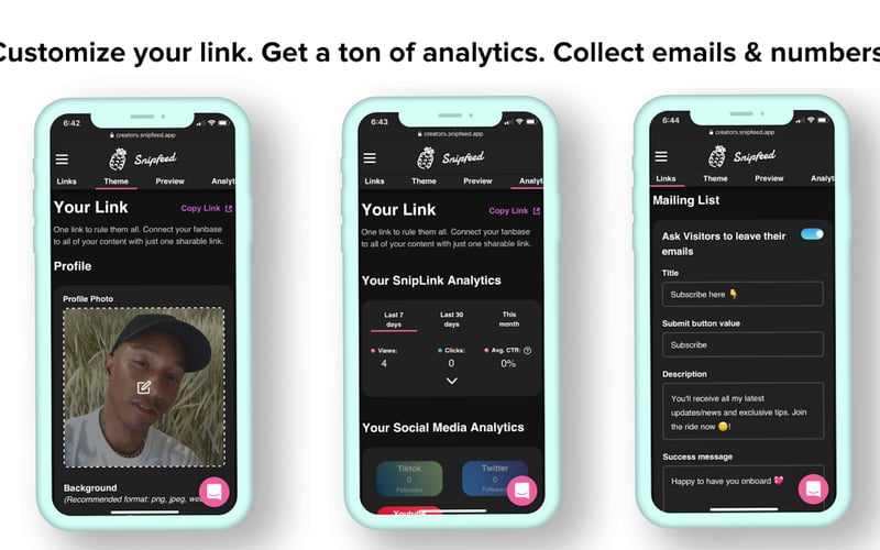 SnipLink - Your social website screenshot 2