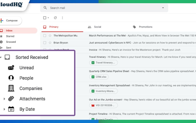 Sort Gmail Inbox by cloudHQ screenshot 3
