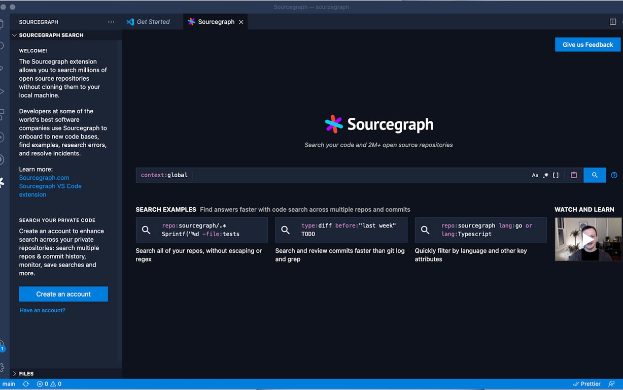 Sourcegraph for VS Code preview