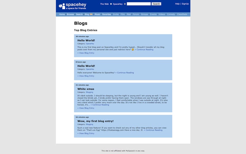 SpaceHey screenshot 3