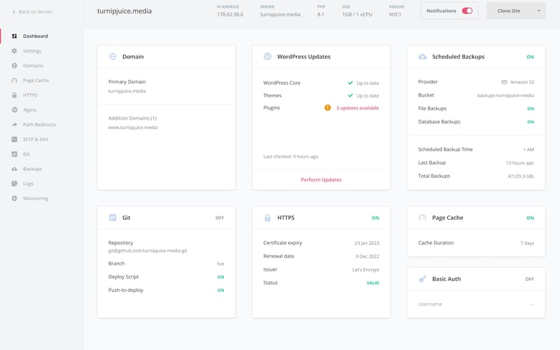 SpinupWP screenshot 3