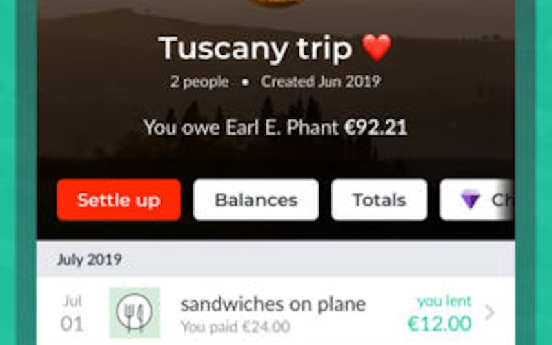Splitwise screenshot 2