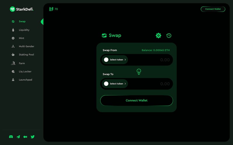 StarkDeFi screenshot 2