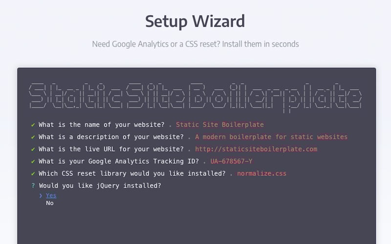 Static Site Boilerplate screenshot 1