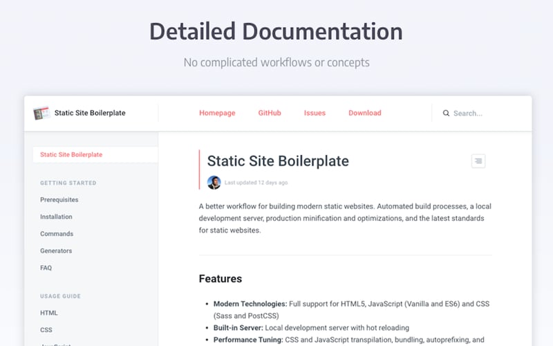 Static Site Boilerplate screenshot 2