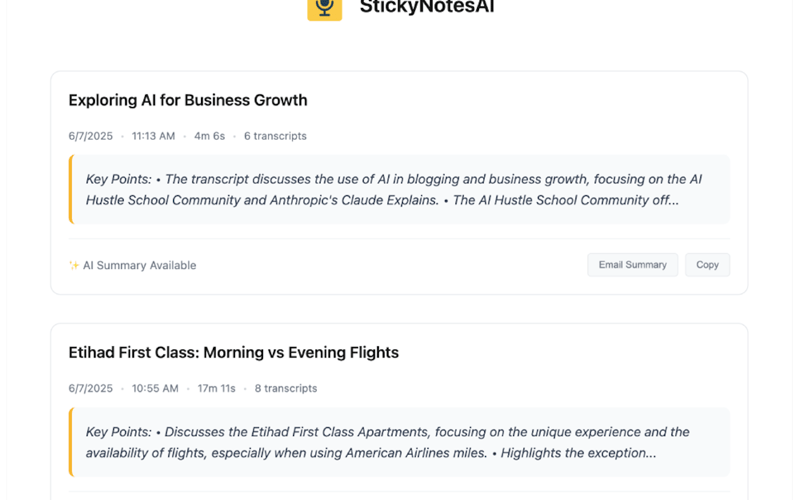 StickyNotes AI screenshot 2