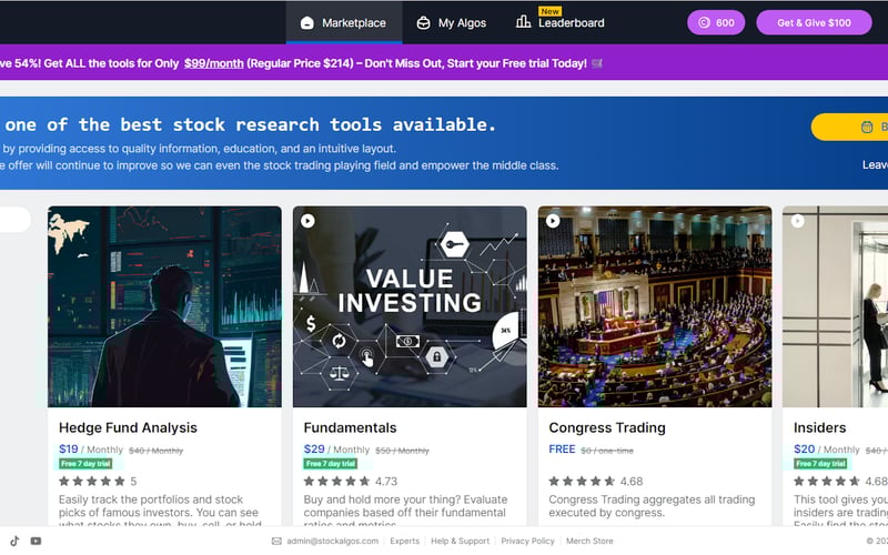 StockAlgos.com - Leaderboard screenshot 3