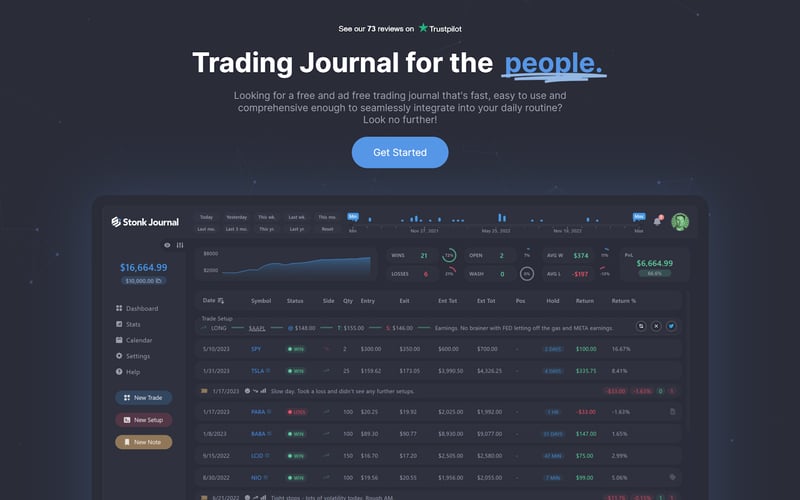 StonkJournal - Trading Journal screenshot 1
