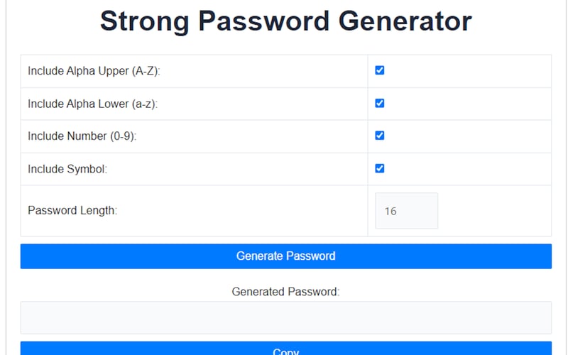 Strong Password Generator screenshot 1