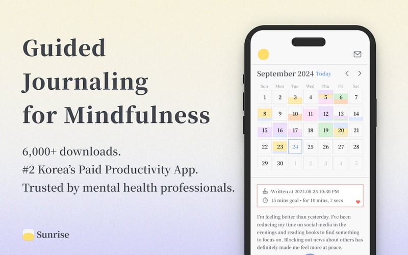Sunrise: Guided Journaling & Mindfulness screenshot 1