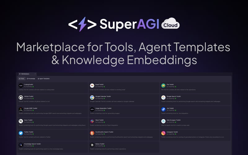 SuperAGI Cloud screenshot 2