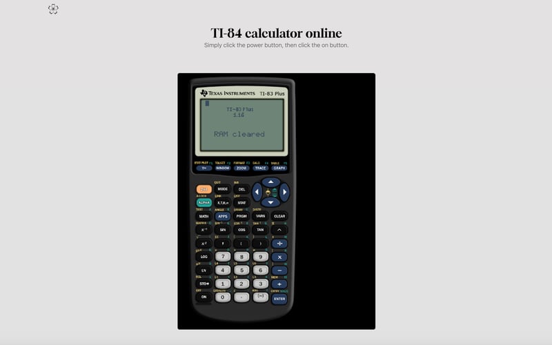 TI84 calculator online screenshot 1