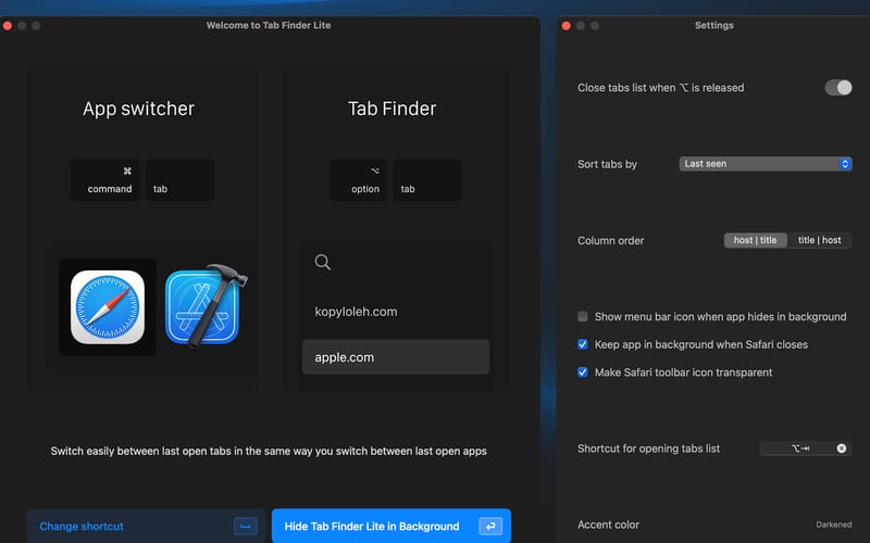 Tab Finder Lite screenshot 3