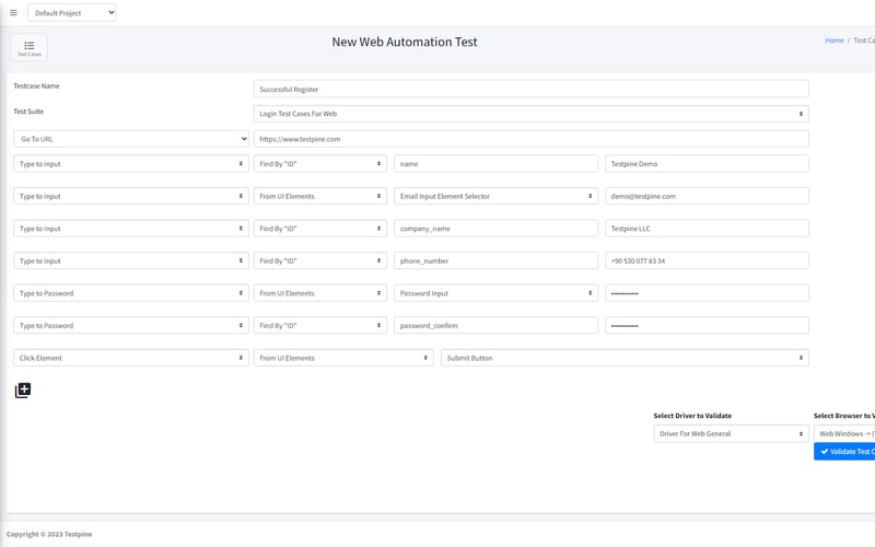 Testpine screenshot 1