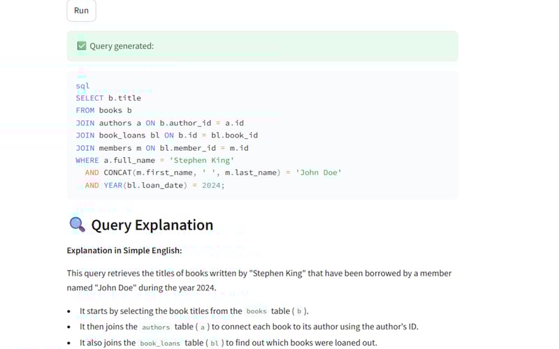 Text2Query screenshot 3