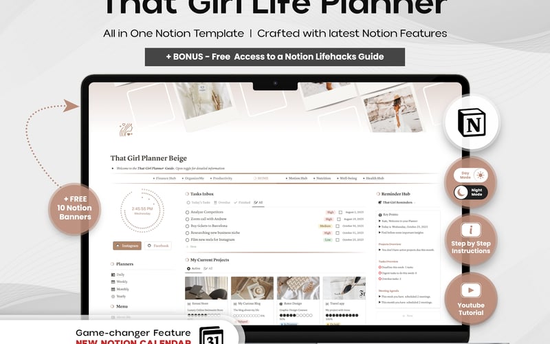 That Girl Planner Notion Template screenshot 1