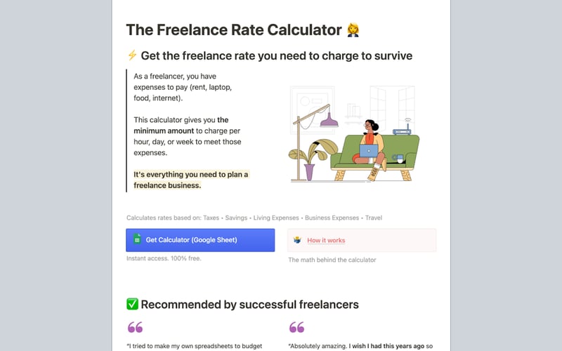 The Freelance Rate Calculator screenshot 2
