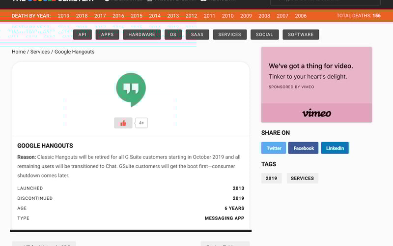 The Google Cemetery screenshot 2