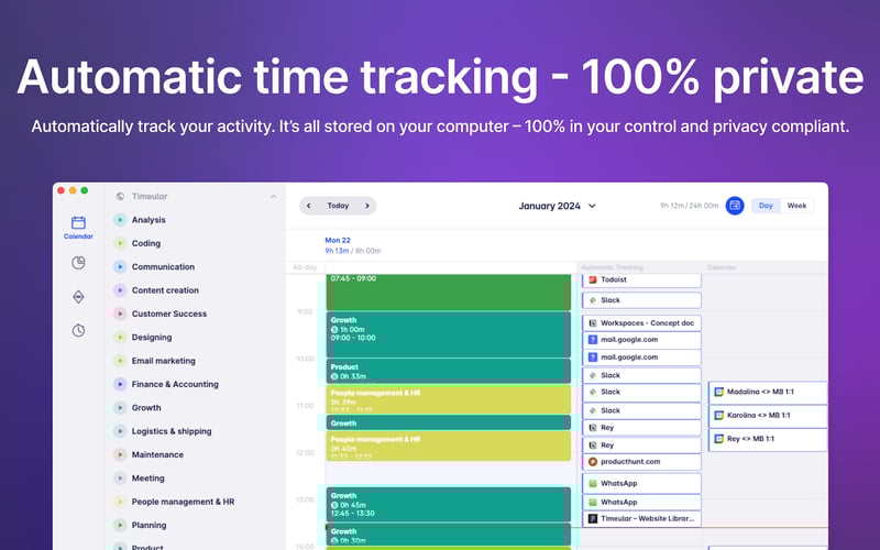 Timeular screenshot 1