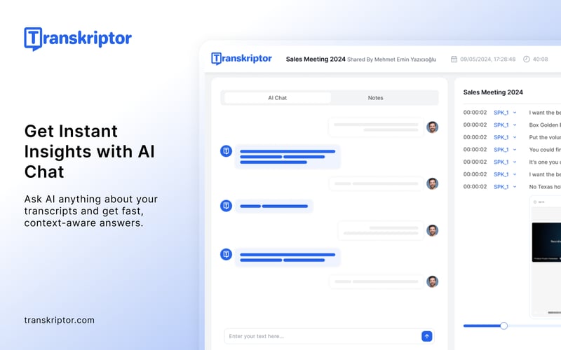 Transkriptor screenshot 2