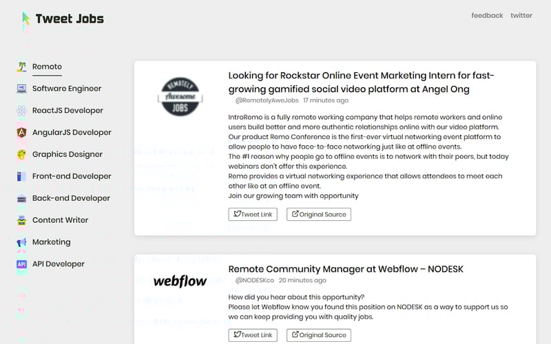Tweet Jobs screenshot 2