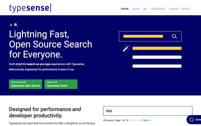 Typesense screenshot 1