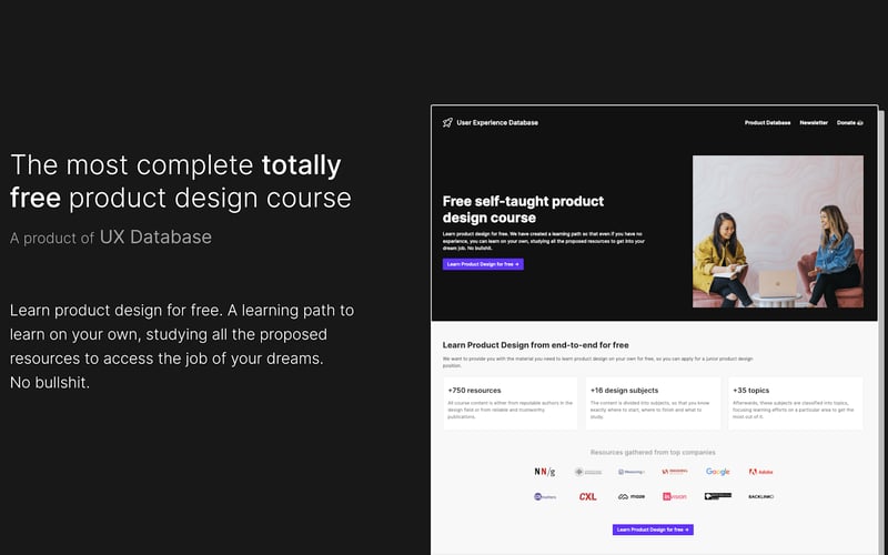 UX Database screenshot 1