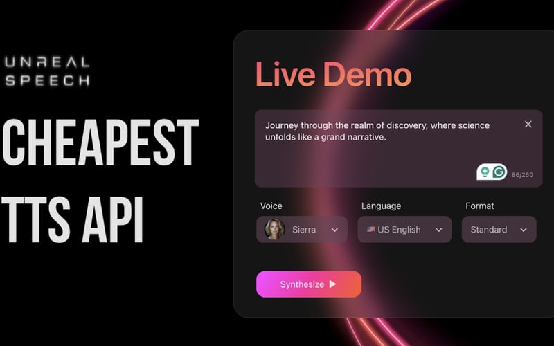 Unreal Speech screenshot 1