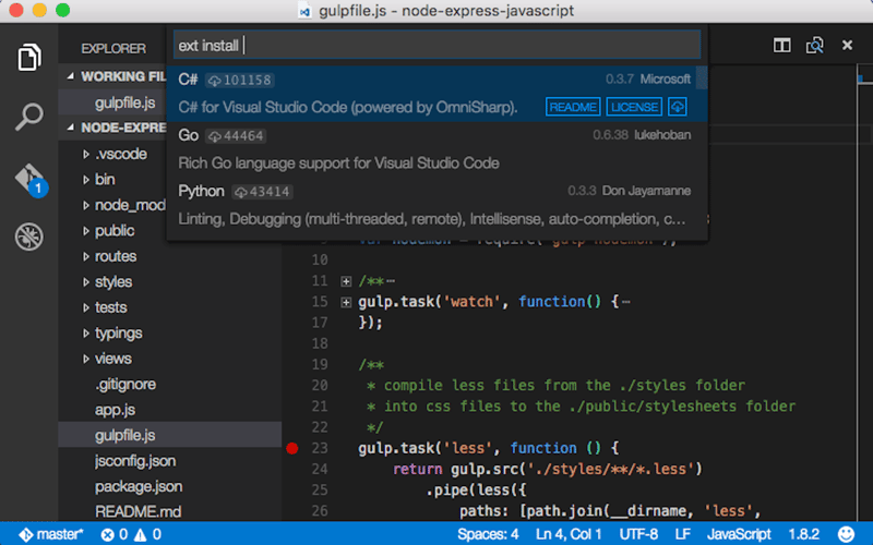 Visual Studio screenshot 2