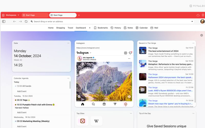 Vivaldi screenshot 2