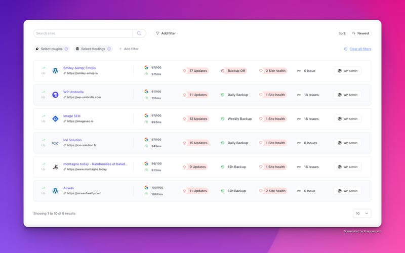 WP Umbrella screenshot 1