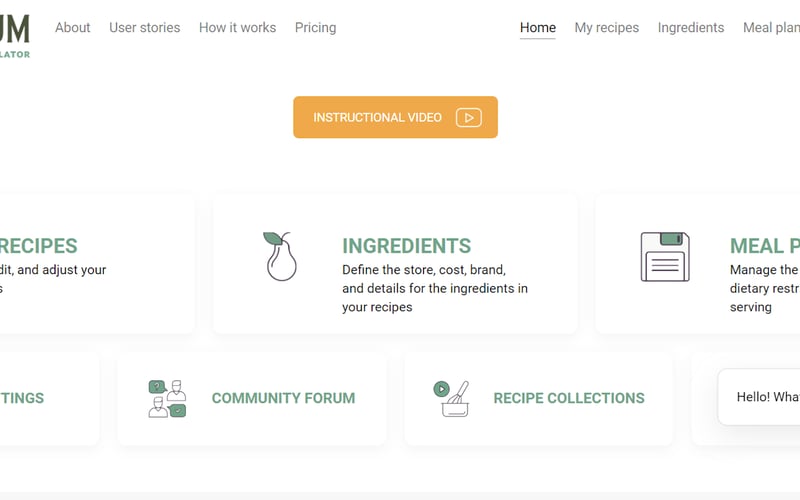 Wholesum Food Calculator screenshot 1