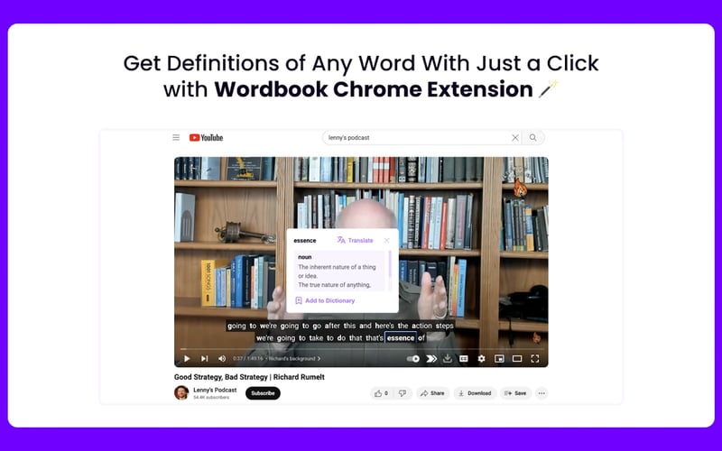 Wordbook: YouTube E-Learning Tool screenshot 1