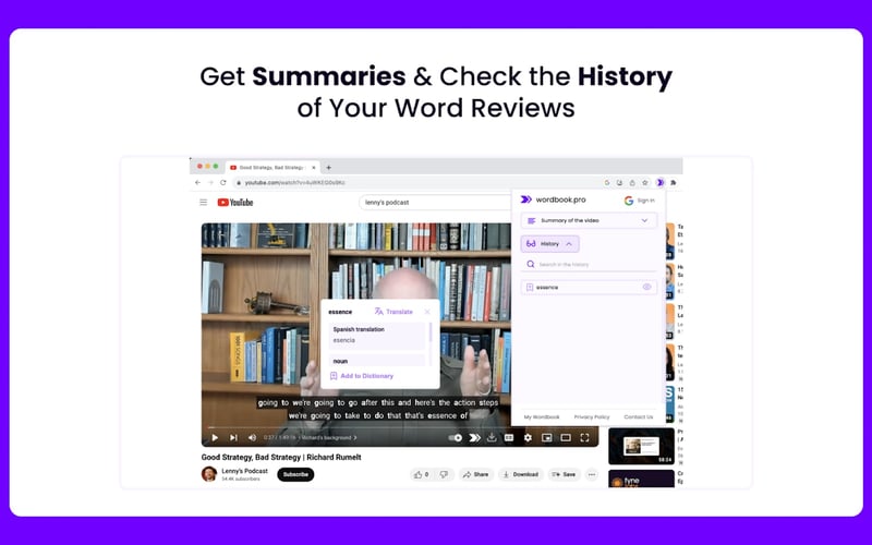 Wordbook: YouTube E-Learning Tool screenshot 3