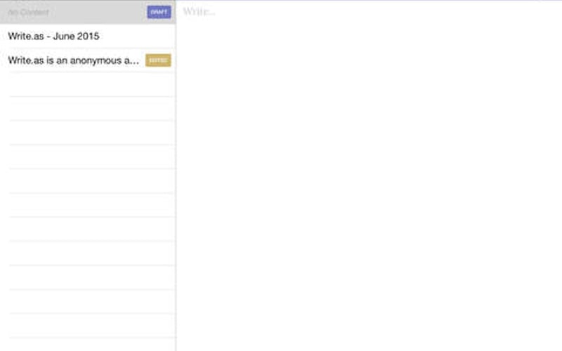 Write.as screenshot 1