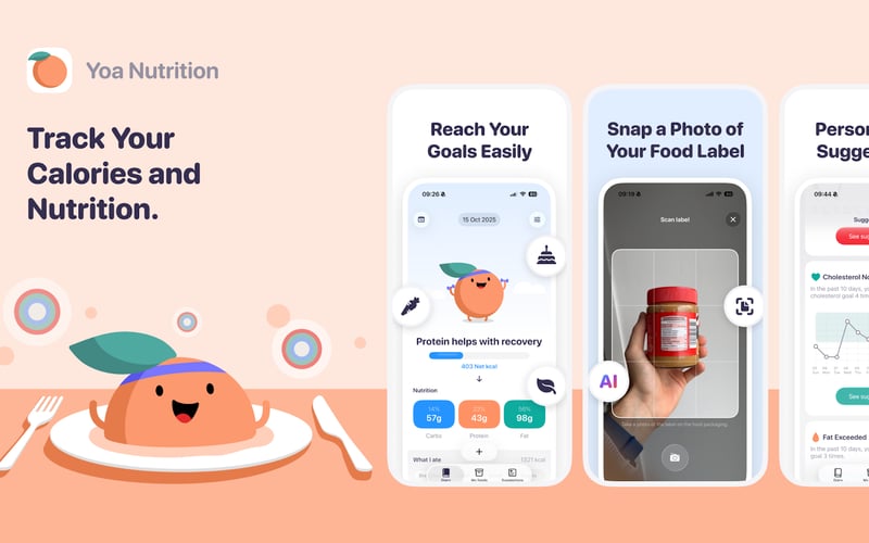 Yoa Nutrition: Calorie Counter screenshot 1