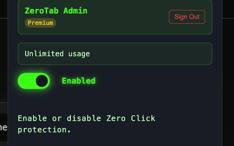 ZeroTab screenshot 1