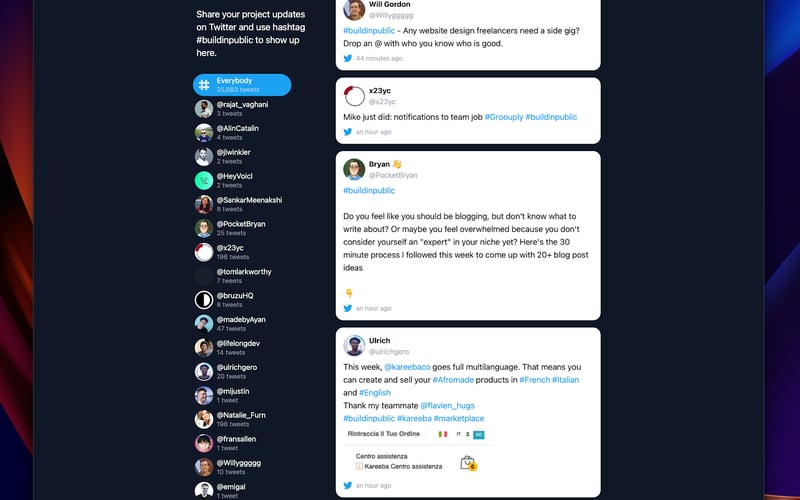 #buildinpublic screenshot 1