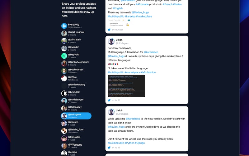 #buildinpublic screenshot 2