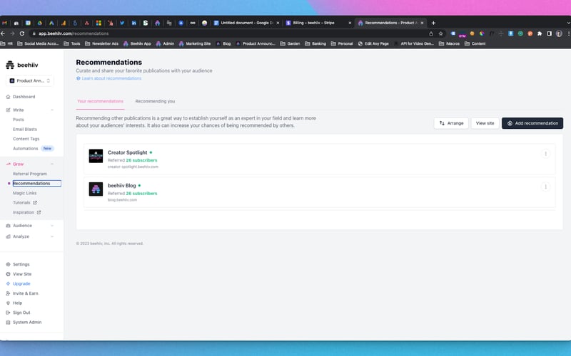 beehiiv screenshot 1