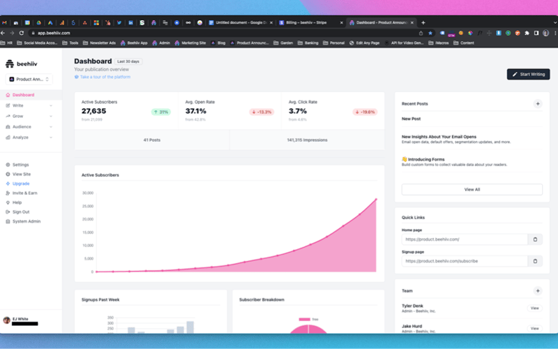 beehiiv screenshot 2