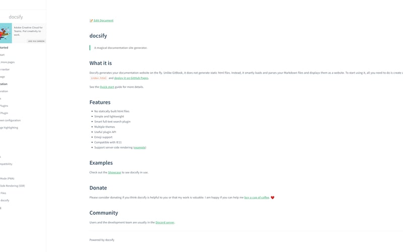 docsify screenshot 2