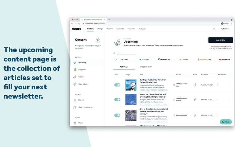 rasa.io screenshot 2