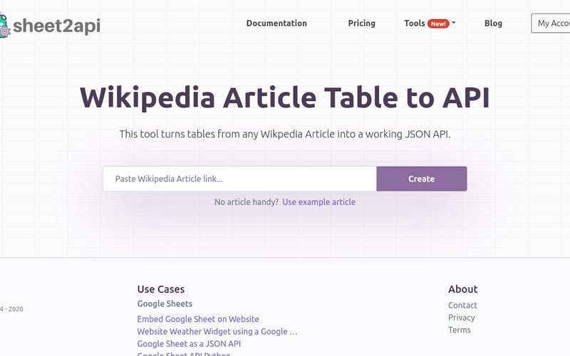 sheet2api screenshot 2
